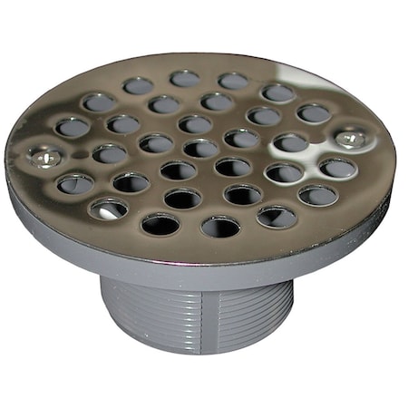 Jones Stephens 2in. PVC IPS Plastic Spud with 4in. Stainless Steel Round Strainer D50980